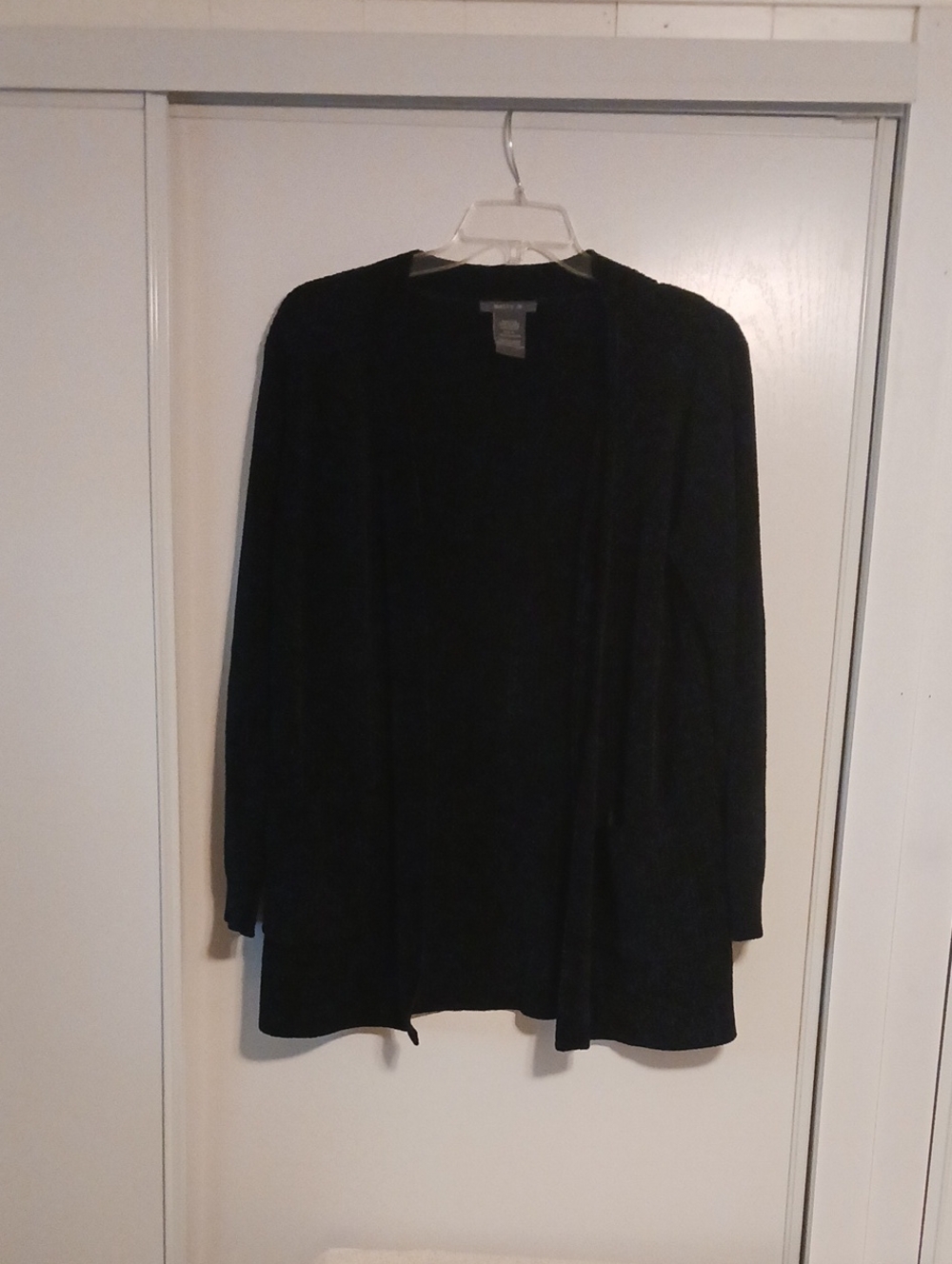 Matty M Black Open-Front XL Pockets Cardigan Sweater